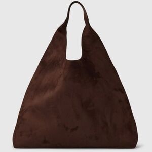 NWT GAP Vegan Suede Slouchy Tote Bag Chocolate Brown